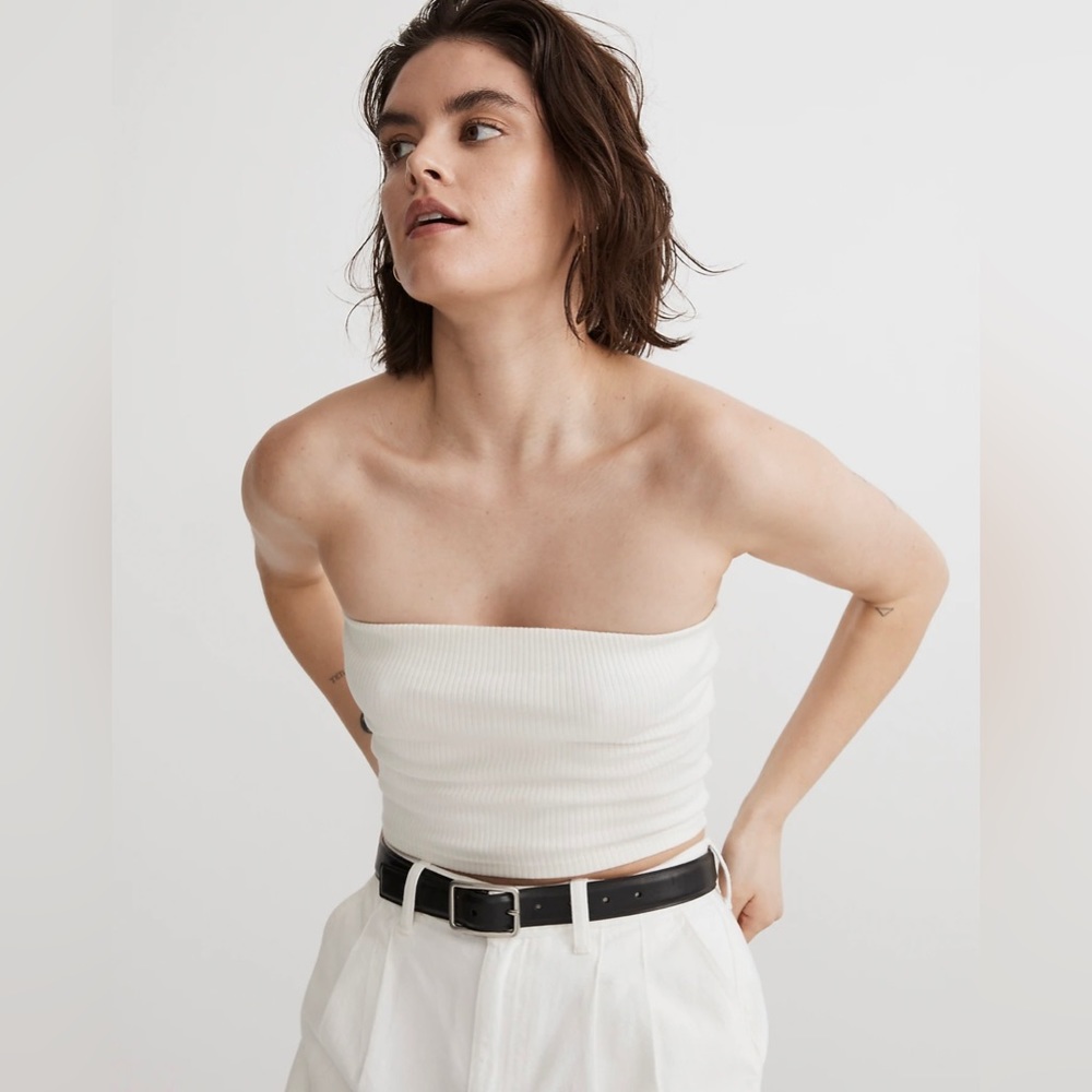 NWT Women’s Madewell Crop Tube Top in Sleekhold, Size Medium